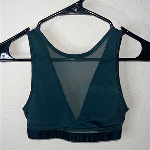 Forever 21 Green Mesh Sports Bra with Supportive Band